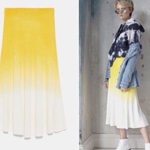 NWT Zara Ombré Knit A line Ribbed Skirt